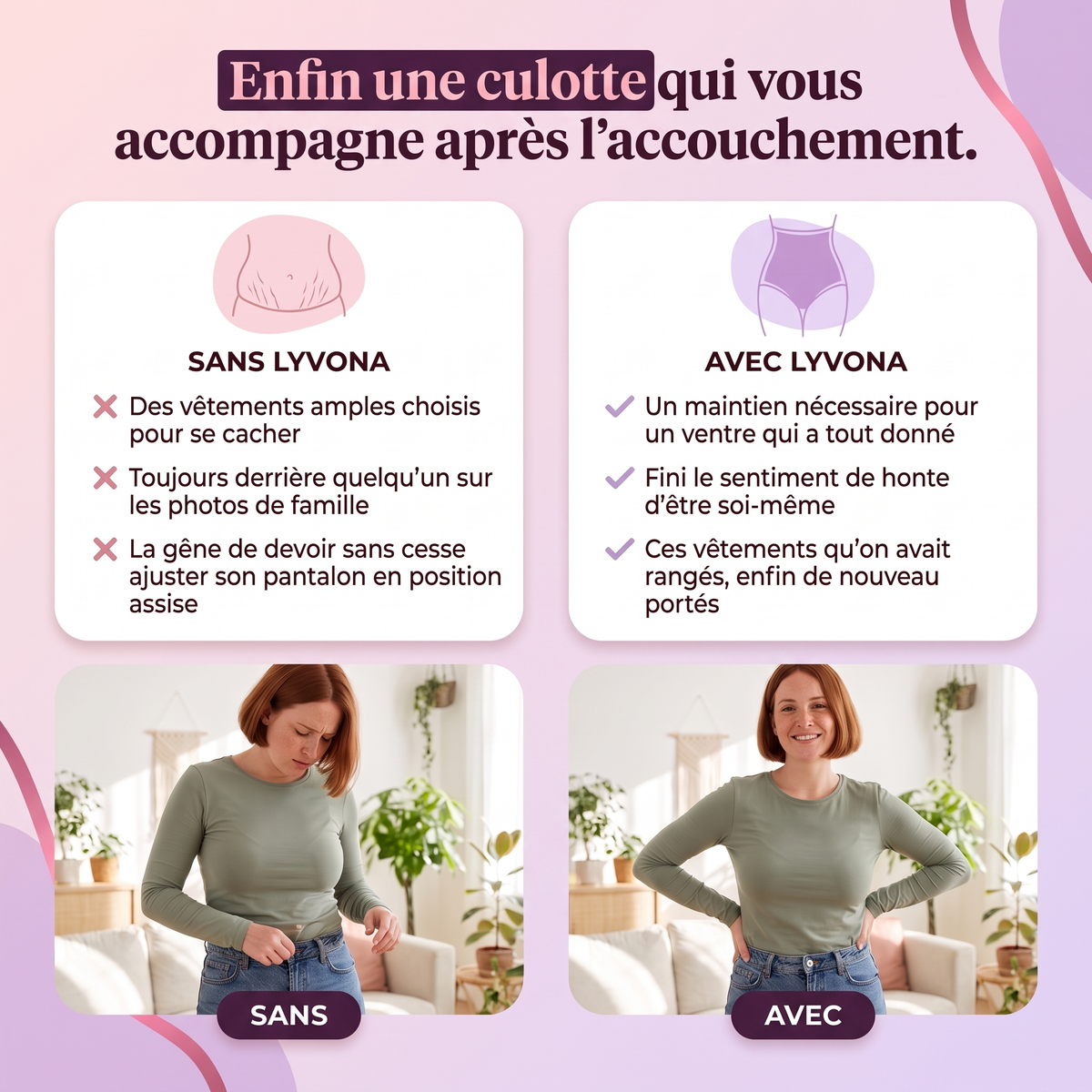 Coreshape - Culotte gainante post-partum à bande croiséz