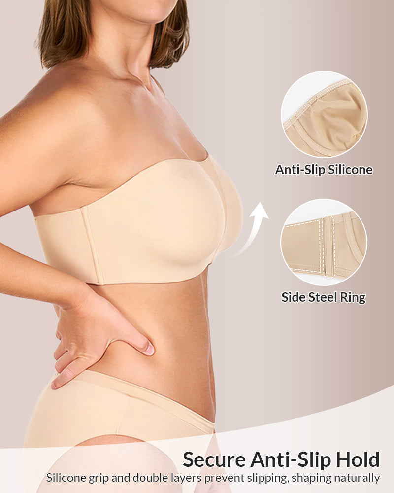 Curvvvy®   Strapless Bra for Big Bust – Full Coverage, Plus Size
