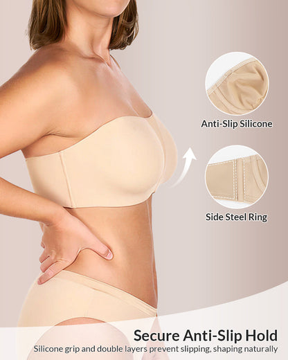 Curvvvy®   Strapless Bra for Big Bust – Full Coverage, Plus Size
