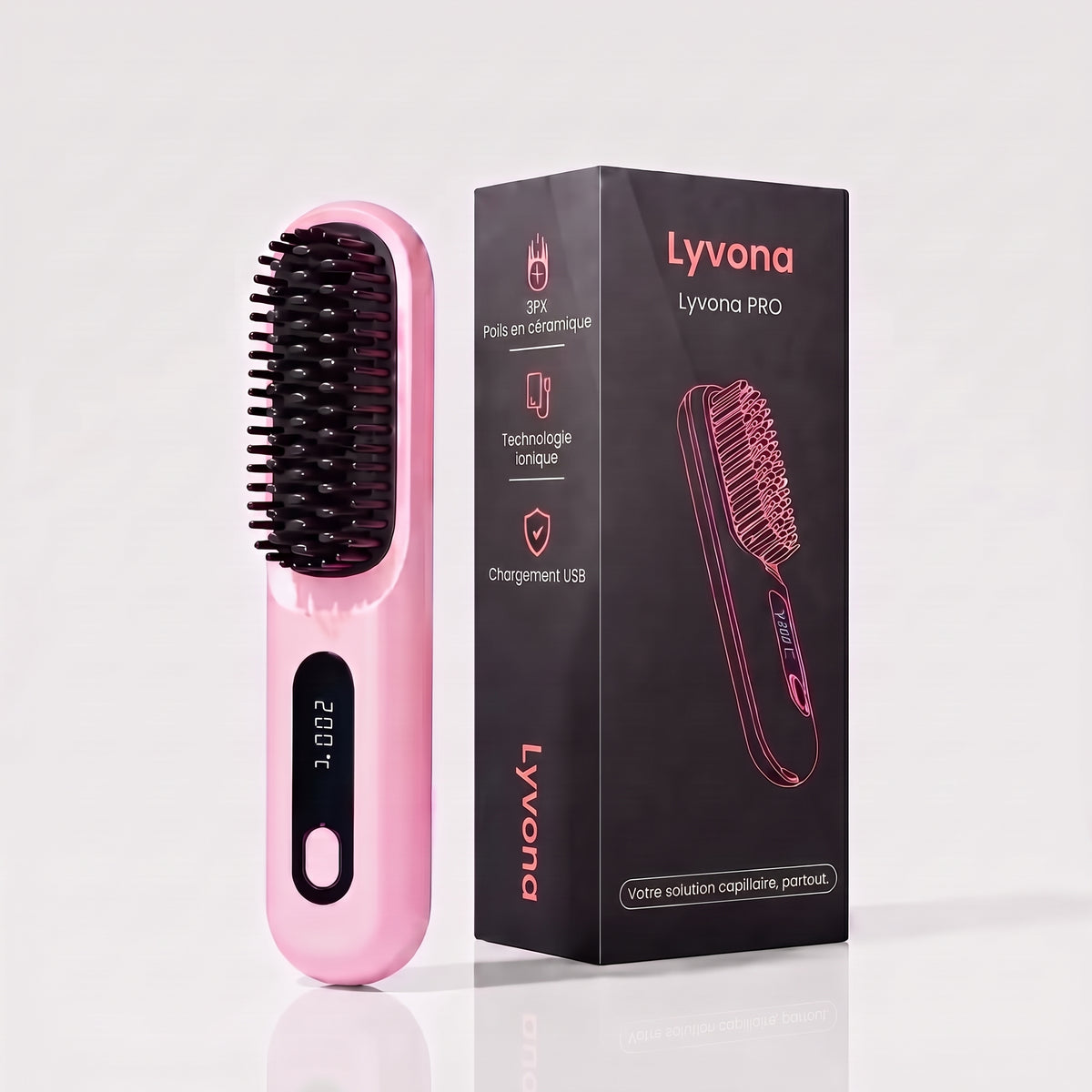 Brosse Lyvona pour cheveux courts