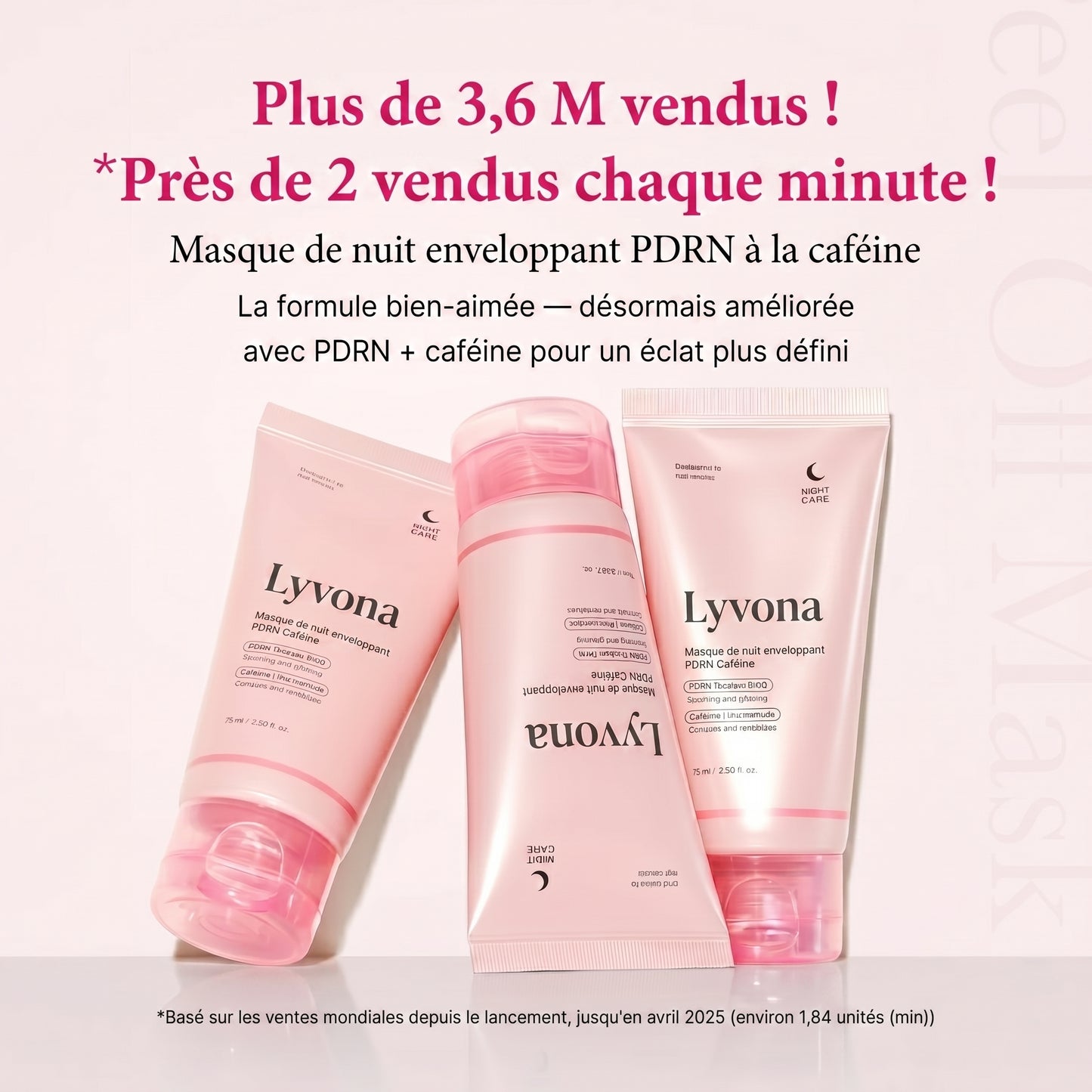 Masque de nuit à la Caféine rose PDRN