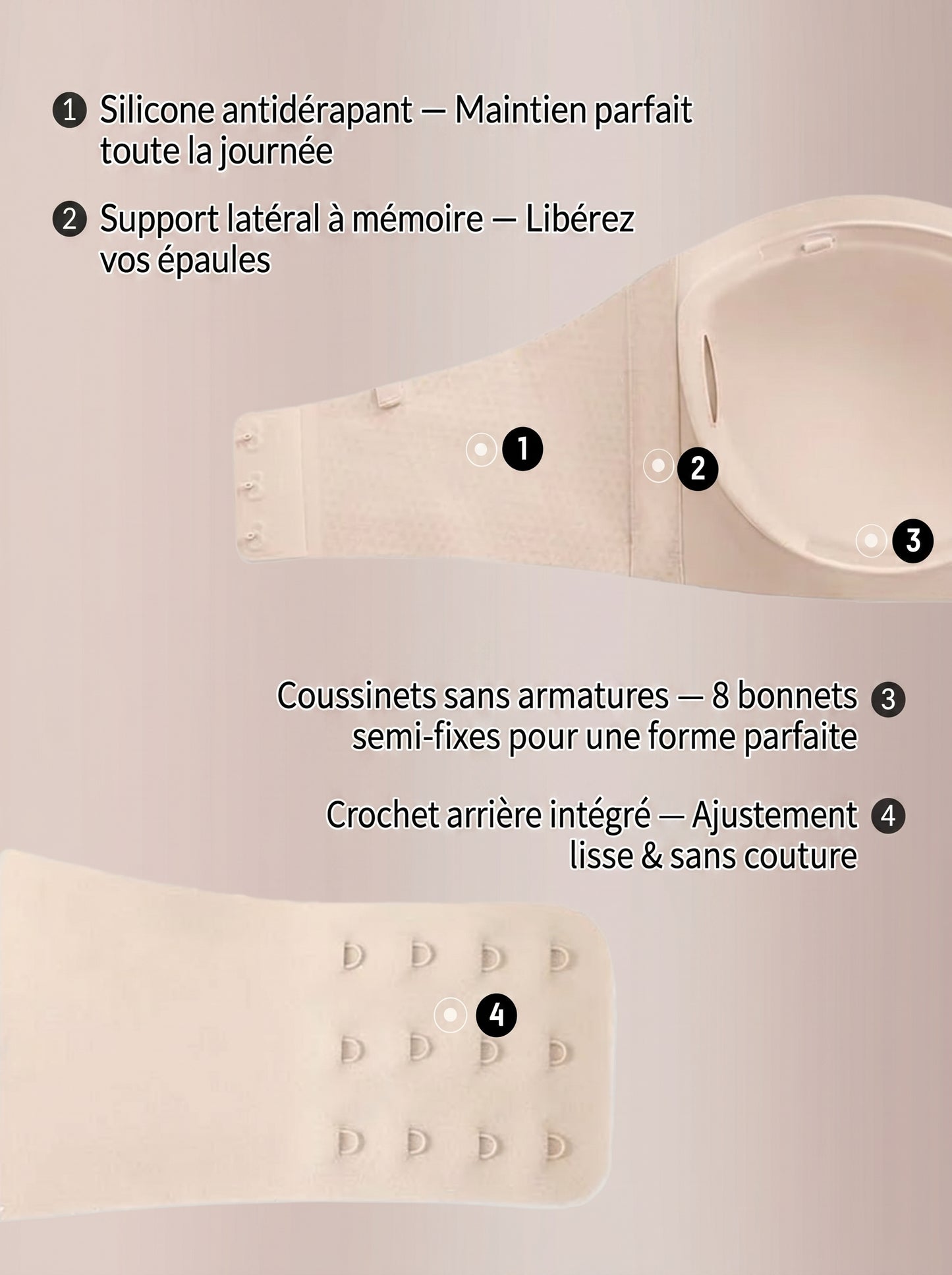 Lyvona - Bandeau rembourré sans armatures
